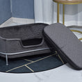 Load image into Gallery viewer, Sausage Dog Box, Dachshund Amity Grey/Silver Luxury Velvet Dog Bed Sofa