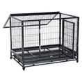 Load image into Gallery viewer, Sausage Dog Box Outdoor Metal Cage Crate With Wheels and Tray