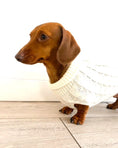 Load image into Gallery viewer, Sausage Dog Box Cosy White Cable Knit Dachshund Jumper