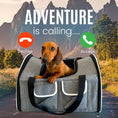 Load image into Gallery viewer, Sausage Dog Box Adventure Dachshund Backpack Carrier Airline Approved Holdall