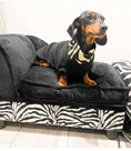 Load image into Gallery viewer, Sausage Dog Box Zebra Chaise Longue Sofa Bed With Storage