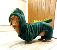 Load image into Gallery viewer, Sausage Dog Box Dachshund Dinosaur Outfit