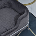 Load image into Gallery viewer, Sausage Dog Box, Dachshund Amity Grey/Silver Luxury Velvet Dog Bed Sofa