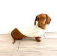 Load image into Gallery viewer, Sausage Dog Box Cosy White Cable Knit Dachshund Jumper