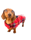 Load image into Gallery viewer, Sausage Dog Box Designer Fleece Waterproof 'Tartan' Dachshund Coat