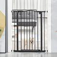 Load image into Gallery viewer, SDB 74-84cm Adjustable Metal Pet Gate Safety Barrier w/ Auto-Close Door Black