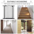 Load image into Gallery viewer, SDB 74-84cm Adjustable Metal Pet Gate Safety Barrier w/ Auto-Close Door Black