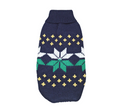 Load image into Gallery viewer, CLEARANCE - Sausage Dog Box Dachshund Navy & Green Leaf Jumper