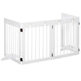 Load image into Gallery viewer, SDB Freestanding Pet Gate 4 Panel Folding Wooden Dog Barrier w/ Support Feet