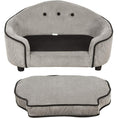 Load image into Gallery viewer, Sausage Dog Box, Dachshund Linnea Luxury Grey Cord Sofa Bed