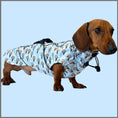 Load image into Gallery viewer, Blue Dachshund Coat 'Up Up and Away' Waterproof With PolarTec Fleece