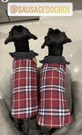 Load image into Gallery viewer, Dachshund Coat Reversible Plaid Red Sausage Dog Jacket