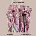 Load image into Gallery viewer, Pink Houndstooth Dachshund Fleece Jumper / Sweater | Sausage Dog Box