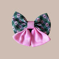Load image into Gallery viewer, Pink Rosewood Argyle Sailor Bow for Dogs