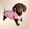 Load image into Gallery viewer, Pink ‘Mini Love Hearts’ Sausage Dog Box Puppy Pj Jumper