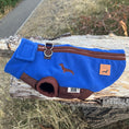 Load image into Gallery viewer, Azure Blue Waterproof Dachshund Harness Fleece | DoxieDri Jumper