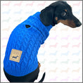 Load image into Gallery viewer, Royal Blue Luxury Cable Knit Dachshund Jumper