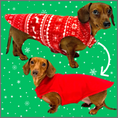 Load image into Gallery viewer, Sausage Dog Box Reversible Christmas Fleece Coat