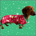 Load image into Gallery viewer, Santas Little Helper Dachshund Christmas PJ Onesie Outfit - Red