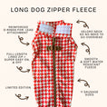 Load image into Gallery viewer, Red Houndstooth Dachshund Fleece Long Dog Zipper Valentines Jumper