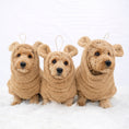 Load image into Gallery viewer, Three doodle dogs wearing luxury teddy dog drying robes from Hound Outfitters