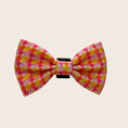 Load image into Gallery viewer, Tutti Fruitti dachshund bow tie with colourful houndstooth design