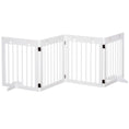 Load image into Gallery viewer, SDB Freestanding Pet Gate 4 Panel Folding Wooden Dog Barrier w/ Support Feet
