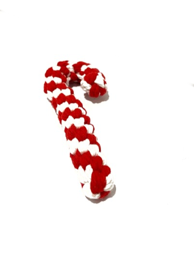 Sausage Dog Box Christmas Candy Cane Rope Toy