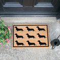 Load image into Gallery viewer, Sausage Dog Box, Dachshund Doormat featuring Dachshund Sausage Dog
