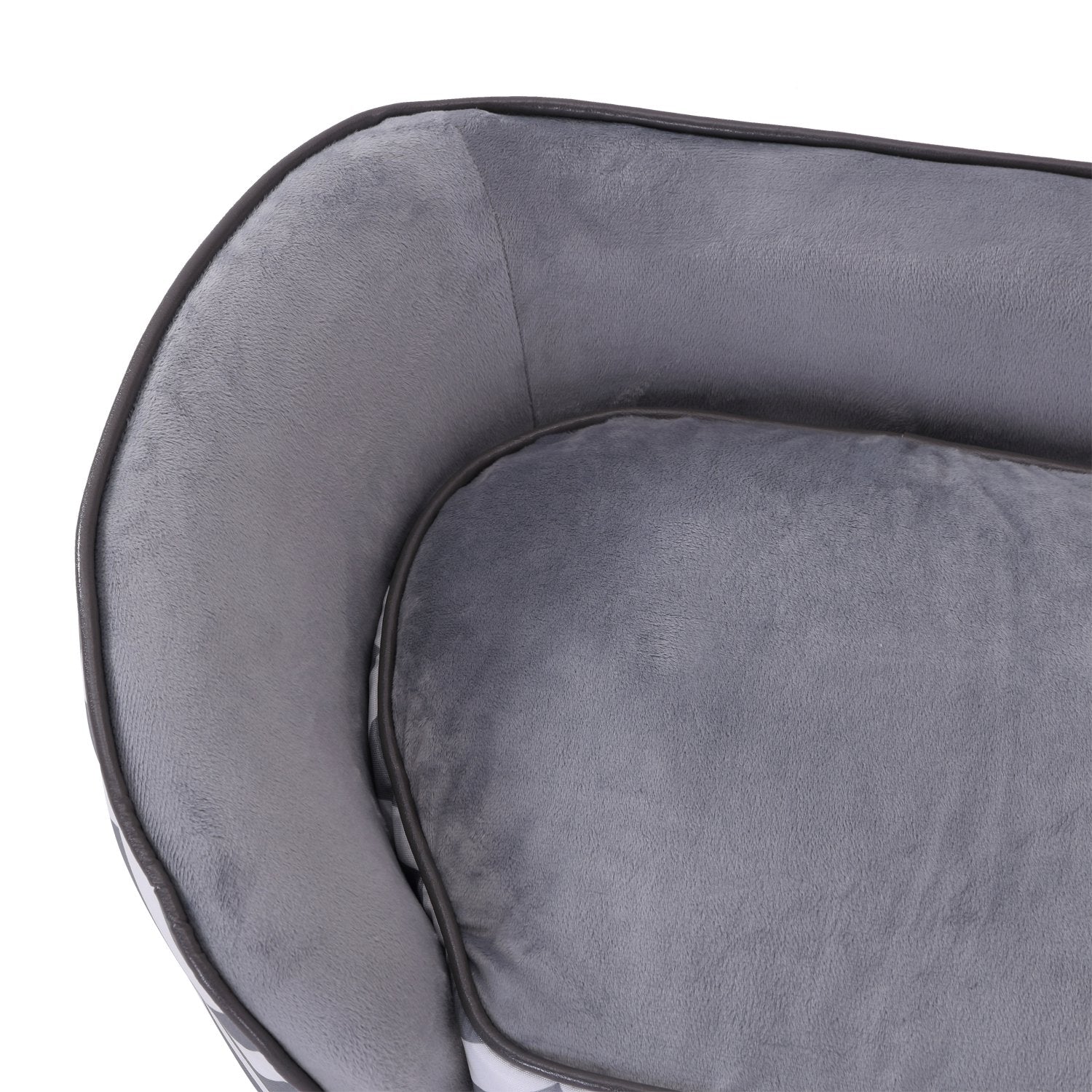 Sausage Dog Box Zig Zag Pet Sofa Grey