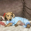 Load image into Gallery viewer, Snow Cute Dachshund Christmas PJ Onesie Outfit - Blue
