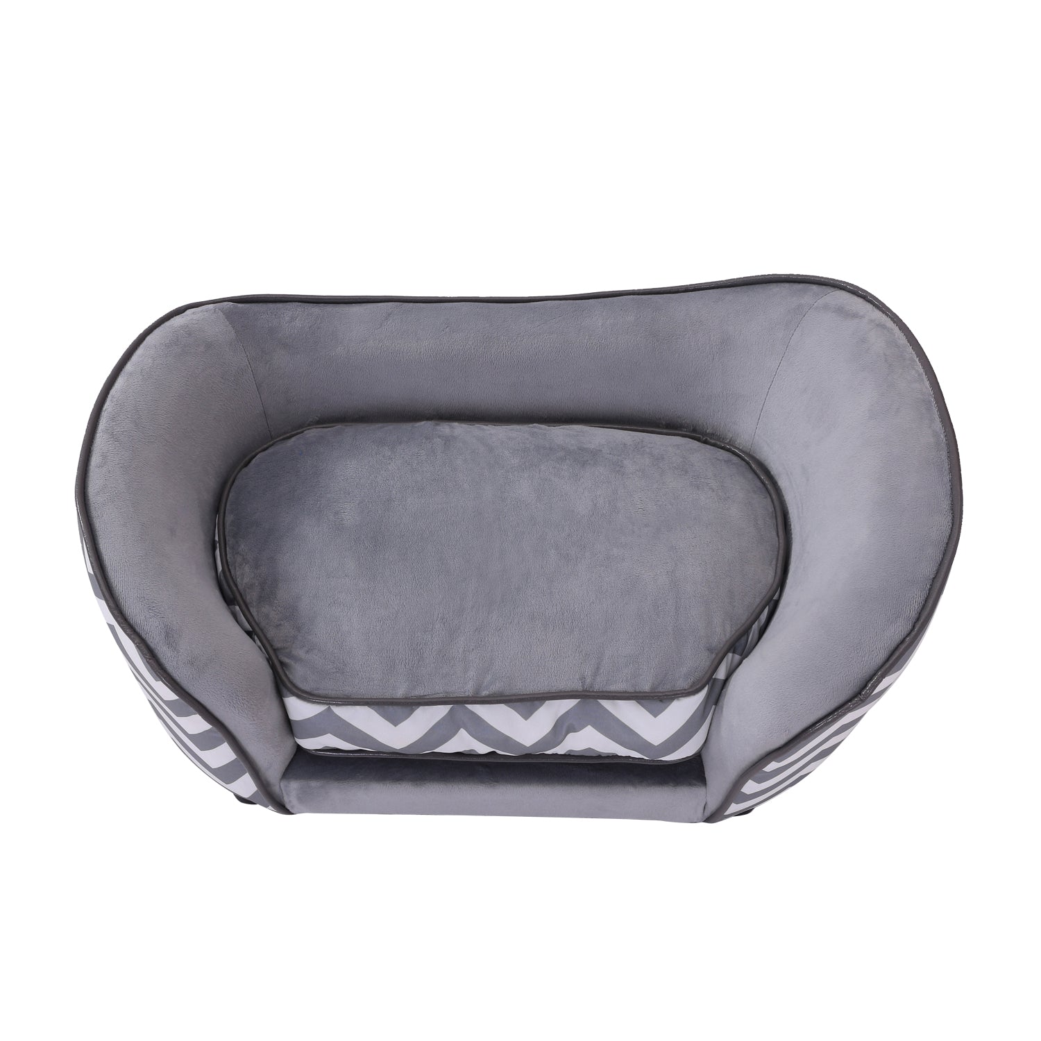 Sausage Dog Box Zig Zag Pet Sofa Grey