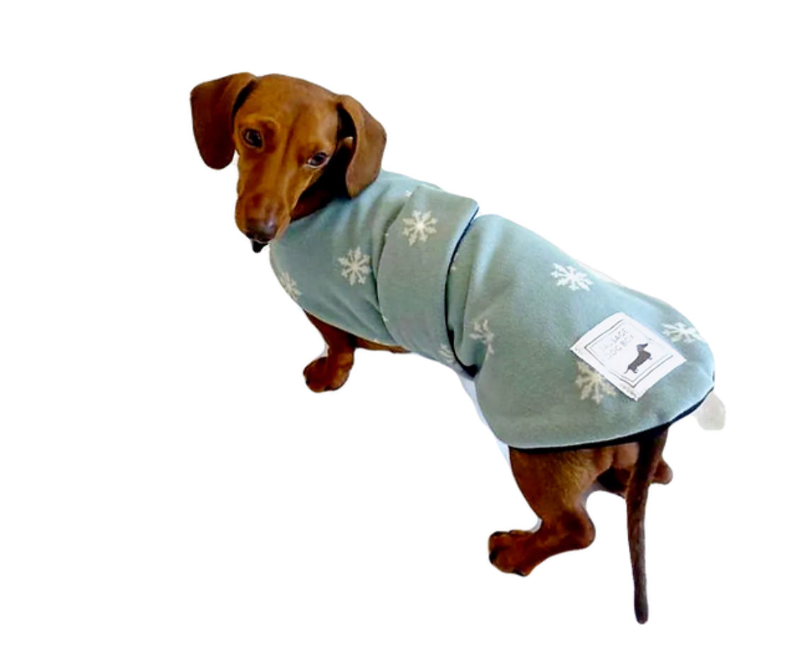 Sausage Dog Box Designer Waterproof Fleece Coat - Snow Flake