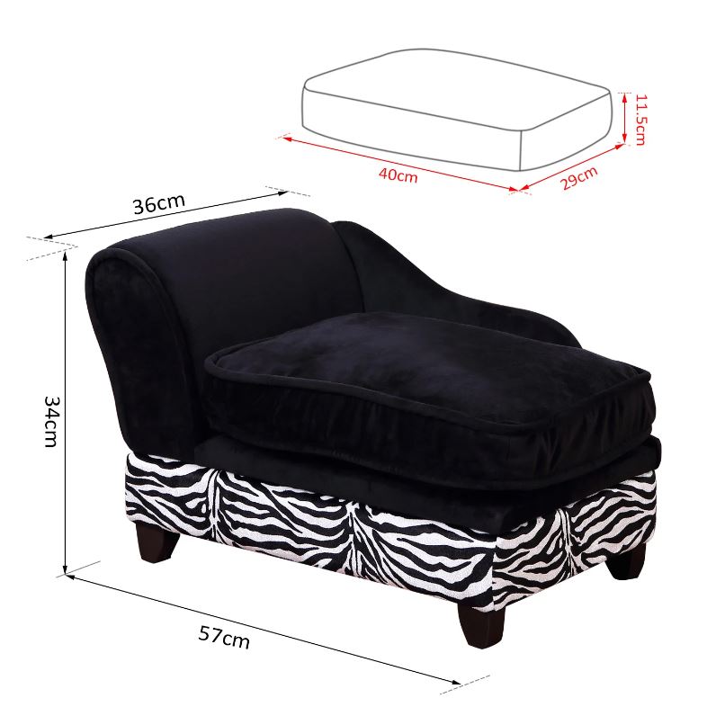Sausage Dog Box Zebra Chaise Longue Sofa Bed With Storage