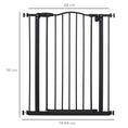 Load image into Gallery viewer, SDB 74-84cm Adjustable Metal Pet Gate Safety Barrier w/ Auto-Close Door Black
