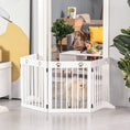 Load image into Gallery viewer, SDB Freestanding Pet Gate 4 Panel Folding Wooden Dog Barrier w/ Support Feet
