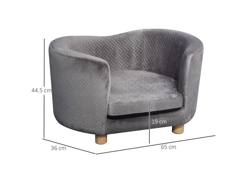 Sausage Dog Box Liliana Velvet Grey Sofa Bed
