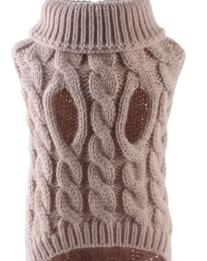 Sausage Dog Box Oatmeal Cosy Cable Knit Dachshund Jumper