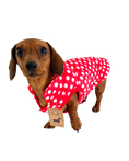 Load image into Gallery viewer, Sausage Dog Box Polka Puffer Coat
