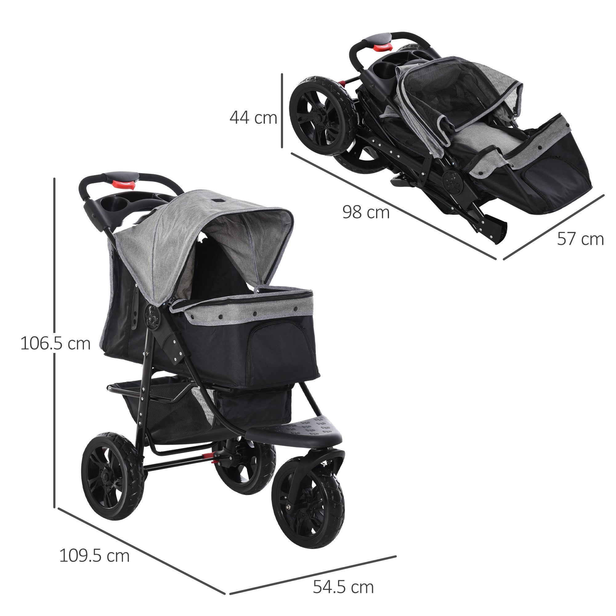 Dachshund Pram Travel Stroller / Dog Pushchair