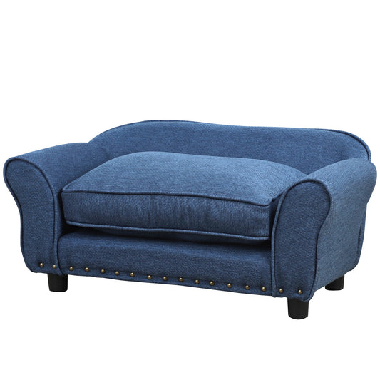 Sausage Dog Box Navy Linen Elevated Sofa Bed Couch