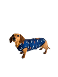 Load image into Gallery viewer, Sausage Dog Box Dachshund Navy Print Fleece Puffer Coat
