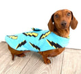 Load image into Gallery viewer, Sausage Dog Box Designer Fleece Waterproof 'Lightning Bolt' Coat
