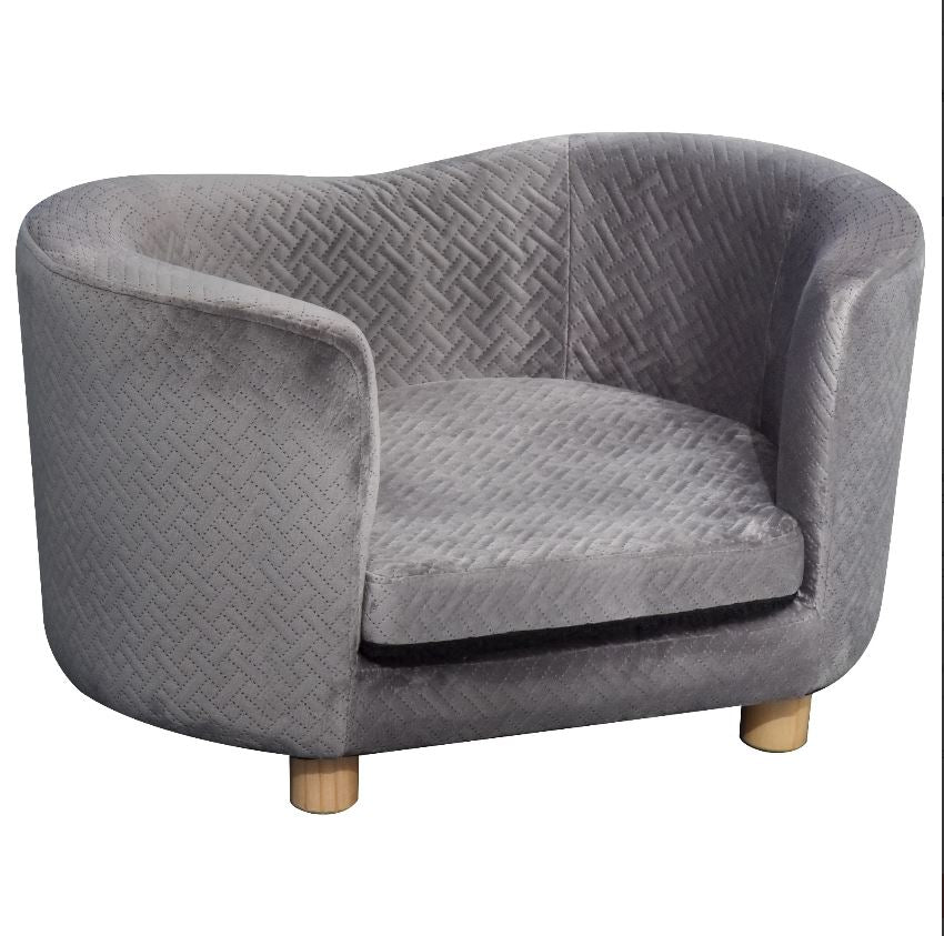 Sausage Dog Box Liliana Velvet Grey Sofa Bed
