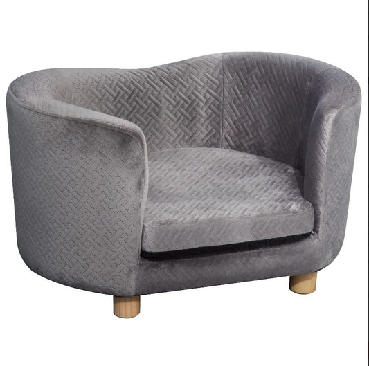 Sausage Dog Box Liliana Velvet Grey Sofa Bed