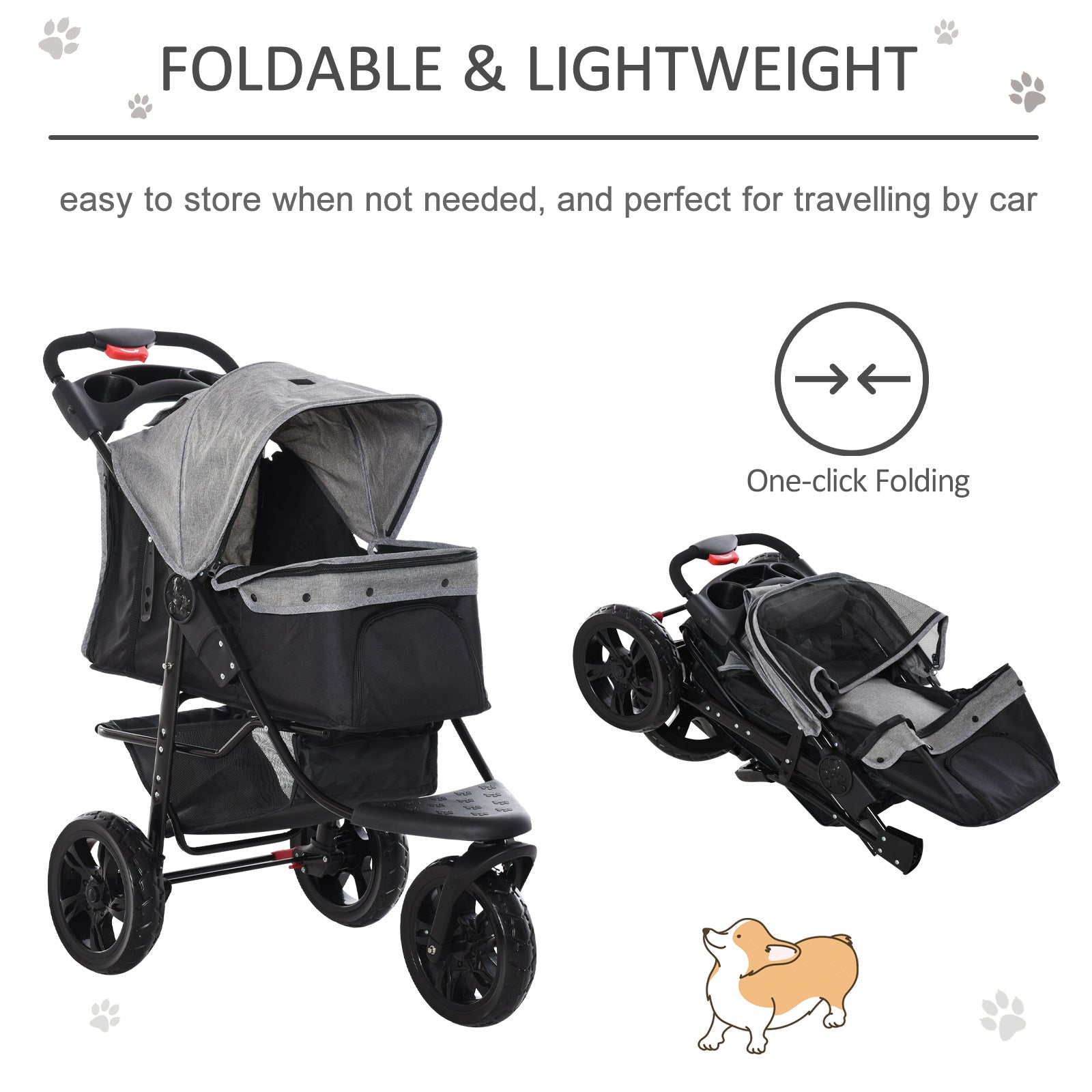 Dachshund Pram Travel Stroller / Dog Pushchair