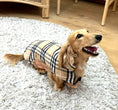 Load image into Gallery viewer, Sausage Dog Box Dachshund Reversible Plaid Coat Beige
