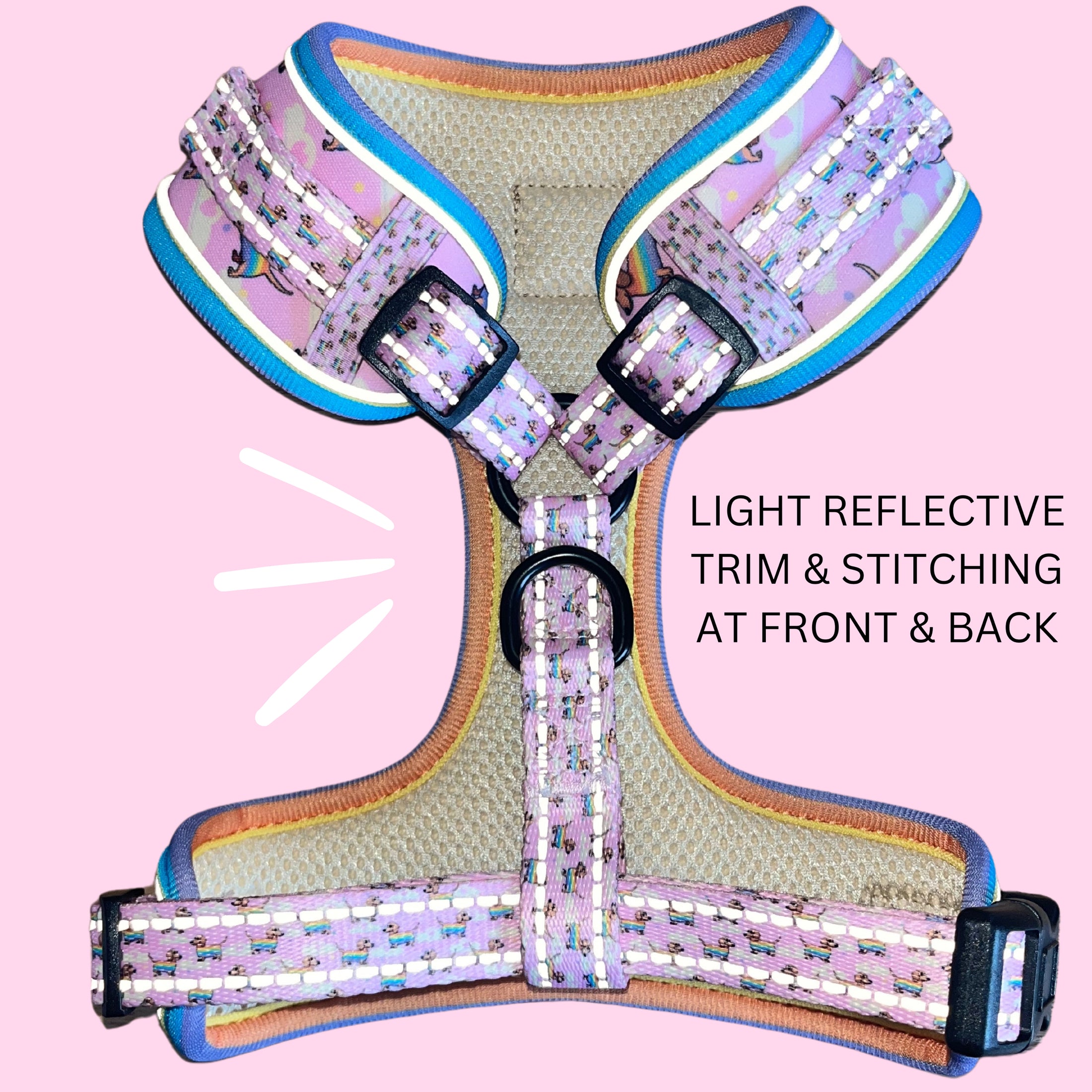 Anti-Rub Harness Designed For Dachshunds - Chasing Rainbows