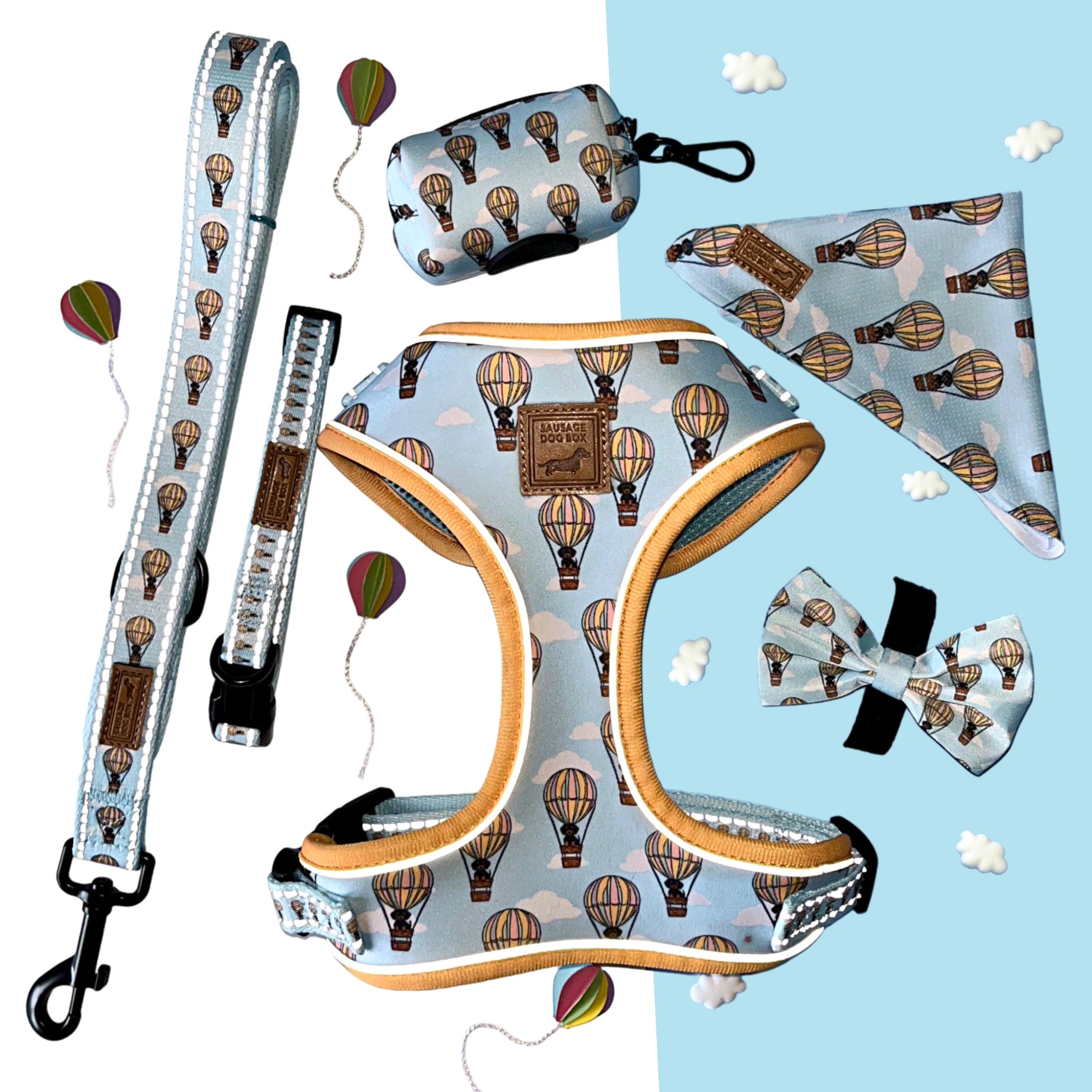 Anti-Rub Sausage Dog Harness - Up Up & Away