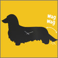 Load image into Gallery viewer, Long-Haired Haired Dachshund Wagging Tail Clock
